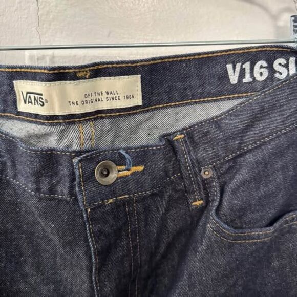 Vans  Denim Jeans Mens 36x34 Dark Navy Blue V16 Slim - Picture 3 of 7